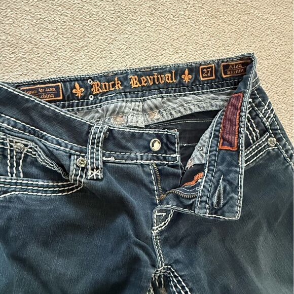 Rock Revival Aida Skinny Jeans Bling Concert Rodeo Women’s size 27 Buckle - Picture 13 of 16